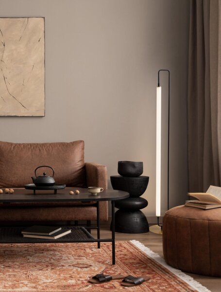 LED Stehlampe 150 cm in Weiß Schwarz Gold warmweiß SLOAN