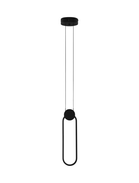 LED Pendelleuchte Ring 10 cm lang Schwarz höhenverstellbar