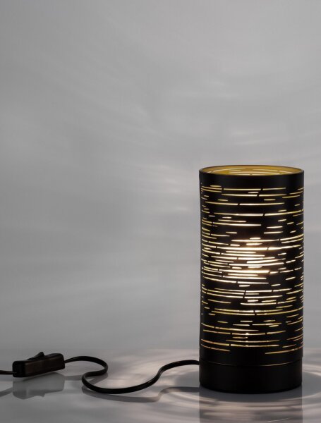 Tischlampe in Schwarz Gold 20 cm E14 Metall SONNY Modern