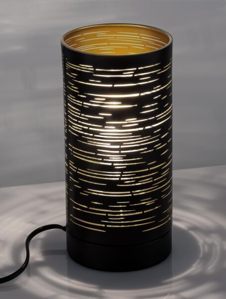 Tischlampe in Schwarz Gold 20 cm E14 Metall SONNY Modern