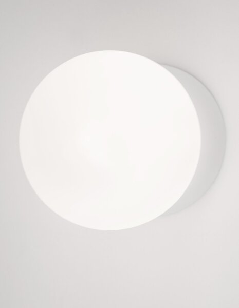 Wandlampe rund G9 10 cm breit Weiß Glas Gips SPENCER Kugel