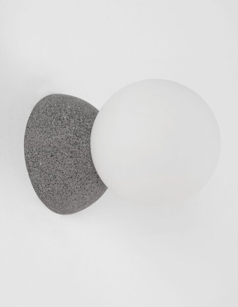 Wandleuchte Grau Weiß 10 cm breit G9 Glas Gips rund SPENCER
