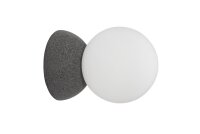 Wandleuchte Grau Wei&szlig; 10 cm breit G9 Glas Gips rund...