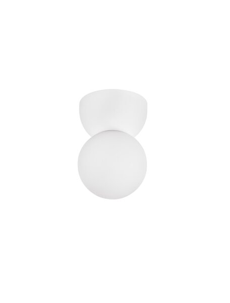 Deckenlampe Weiß Ø 8 cm G9 Glas Gips rund SPENCER Kugel