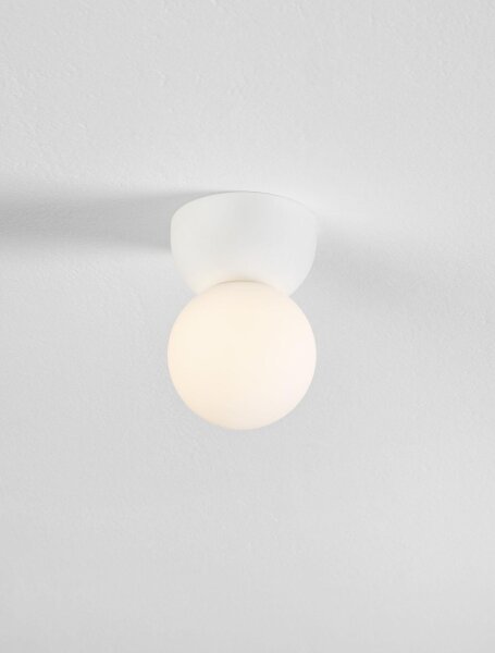 Deckenlampe Weiß Ø 8 cm G9 Glas Gips rund SPENCER Kugel