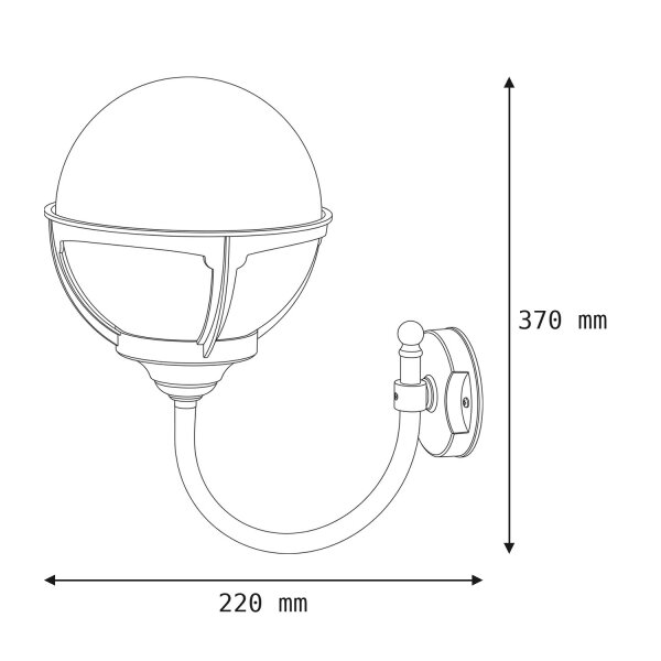 Lampe de cour antique en laiton inoxydable ALONNISOS extérieur