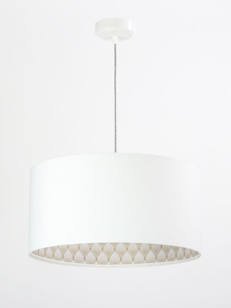Suspension Blanc Beige Tissu Salle à manger Lampe