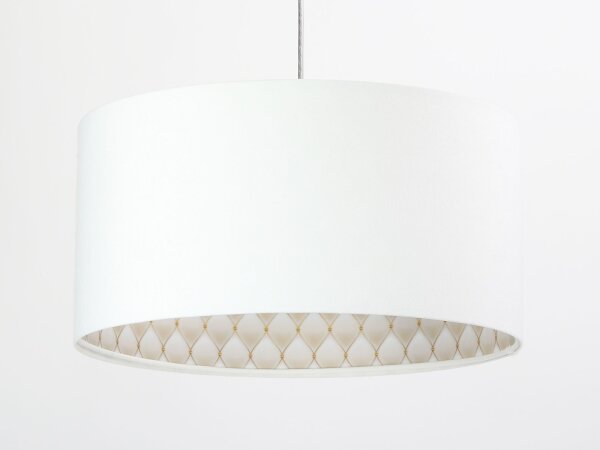 Suspension Blanc Beige Tissu Salle à manger Lampe