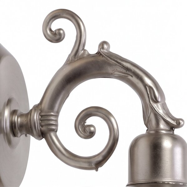 Applique extérieure verre laiton en nickel blanc cour