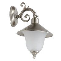 Applique extérieure verre laiton en nickel blanc cour