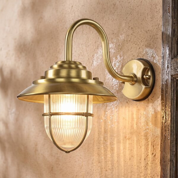 Applique murale BOLOS laiton IP64 Lanterne maritime