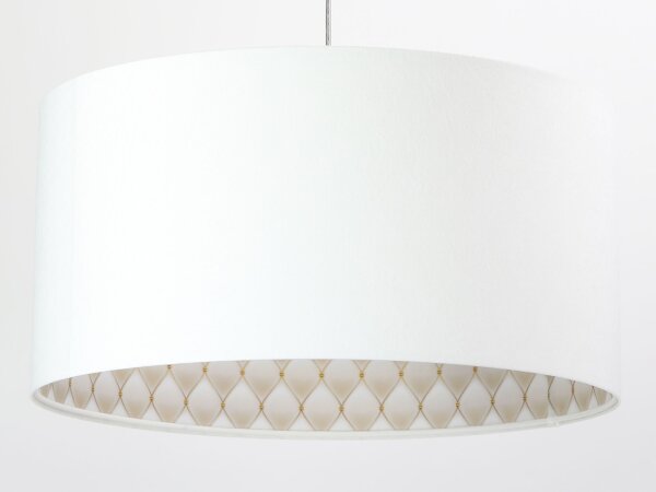 Suspension tissu blanc rond rétro salon