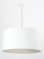 Suspension tissu blanc rond rétro salon