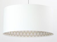 Suspension tissu blanc rond rétro salon