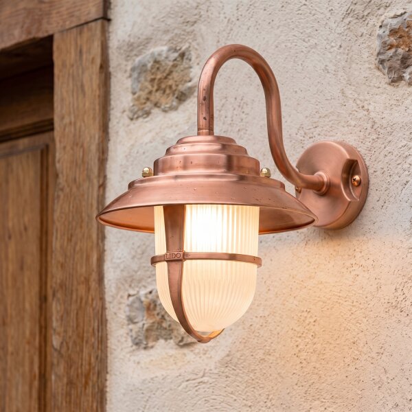 Lampe murale cuivre IP64 laiton véritable terrasse maison