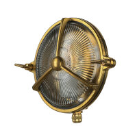 Applique en laiton ronde IP64 verre strié hublot