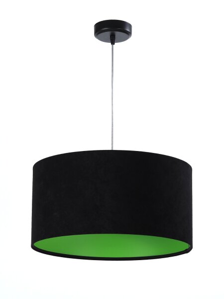 Lampe à suspendre JERRY Noir Vert Tissu Rétro Table à manger