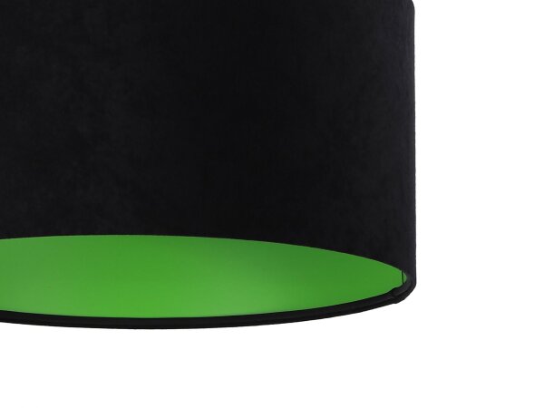 Lampe à suspendre JERRY Noir Vert Tissu Rétro Table à manger