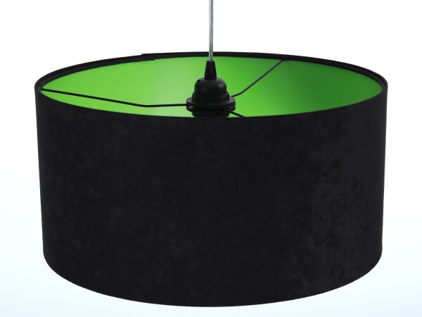 Lampe à suspendre JERRY Noir Vert Tissu Rétro Table à manger