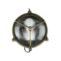 Applique extérieure verre laiton maison ronde...