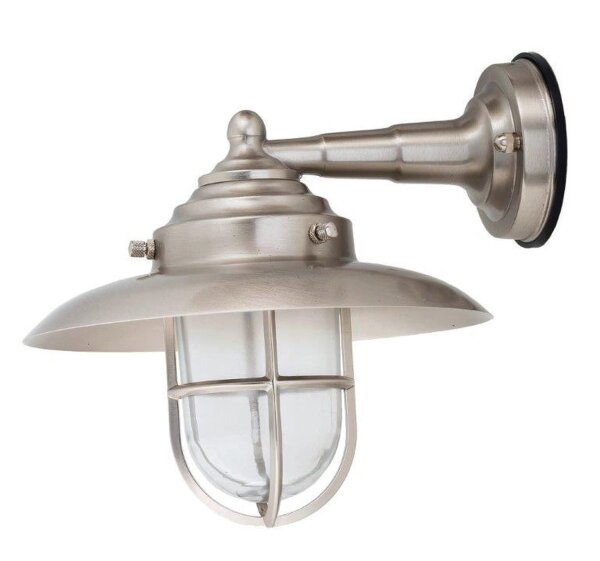 Applique murale nickel laiton véritable verre IP43 Maritim
