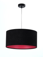 Suspension ronde Blanc Noir Rose Rétro Tissu