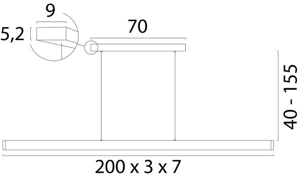 LED Hängelampe dimmbar 2200-3000K Terra Beige L:200 cm
