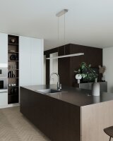 LED Hängelampe dimmbar 2200-3000K Nickel L:160 cm matt