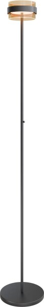 LED Stehlampe dimmbar 2200-2700K Glas Schwarz H:172 cm