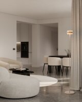 LED Deckenfluter dimmbar 2200-2700K Glas Beige H:172 cm