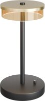 LED Tischleuchte dimmbar 2200-2700K Glas Schwarz Gold