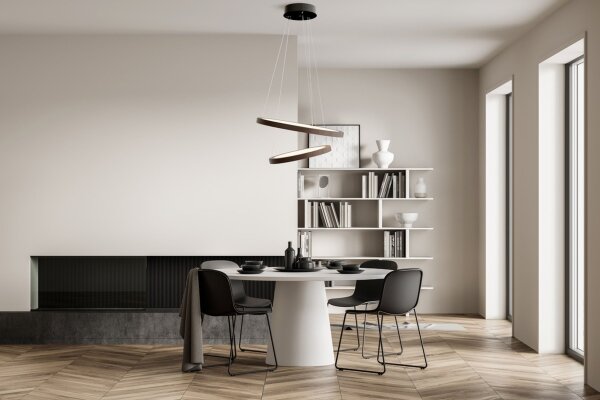 LED Hängelampe dimmbar 2700K Schwarz Kakao L:70 cm