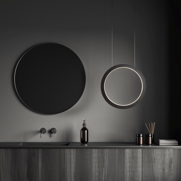LED Pendelleuchte dimmbar 2700K Schwarz L:50 cm rund