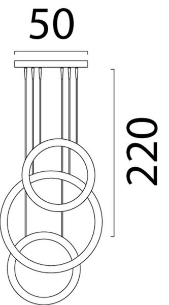 LED Pendelleuchte dimmbar 2700K Schwarz Metall Ø50 cm