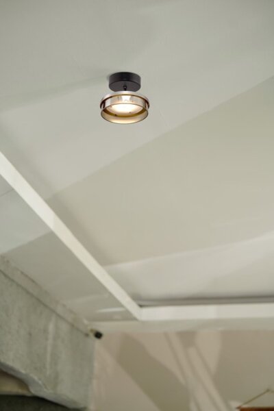 LED Deckenlampe dimmbar 2200-2700K Glas Gold Ø16 cm