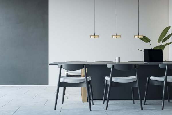 LED Hängelampe dimmbar 2200-2700K Glas Schwarz L:100 cm