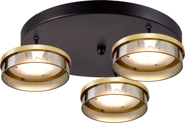 LED Deckenlampe dimmbar 2200-2700K Glas Schwarz B:35 cm