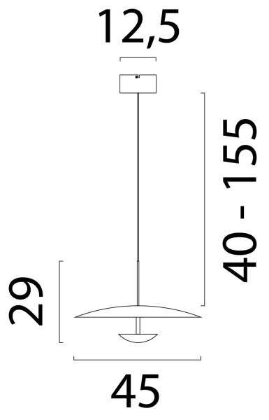 LED Hängelampe verstellbar dimmbar 2200-2700K B:45 cm