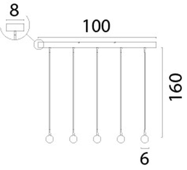 LED Hängelampe dimmbar 2200-3000K Beige L:100 cm