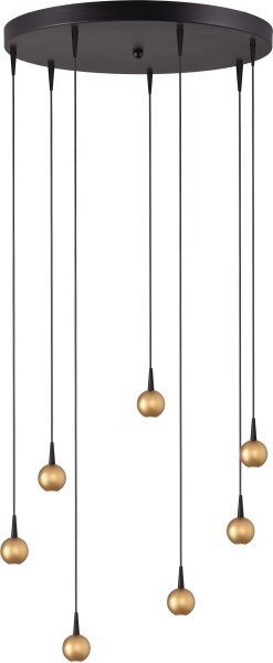 LED Hängelampe dimmbar 2200-3000K Schwarz Gold B:50 cm