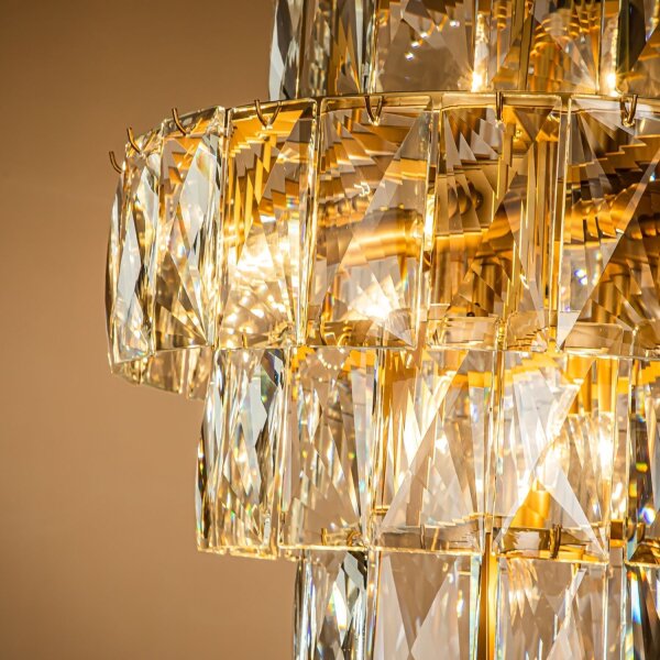 Hängelampe Kristallglas Gold E14 Ø65 cm antik klar