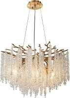 H&auml;ngelampe Kristallglas Gold E14 &Oslash;60 cm antik...
