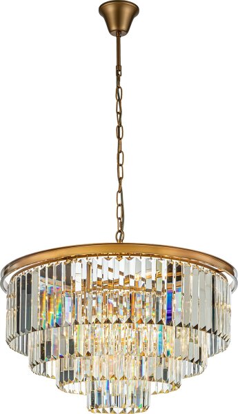 Hängelampe Kristallglas Gold E14 Ø81 cm antik klar