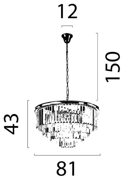 Hängelampe Kristallglas Gold E14 Ø81 cm antik klar
