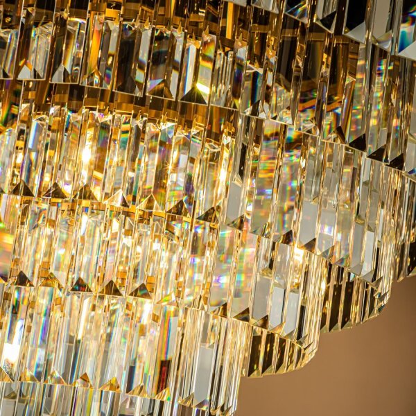 Hängelampe Kristallglas Gold E14 Ø112 cm antik klar