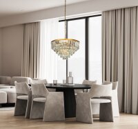 H&auml;ngelampe Kristallglas Gold E14 &Oslash;112 cm...