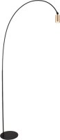 Bogenlampe Fu&szlig;schalter Schwarz Gold GU10 H:192 cm XXL