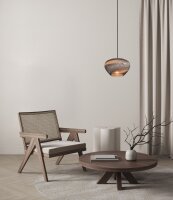 H&auml;ngelampe blendarm Karton Kakao Natur E27 B:24 cm