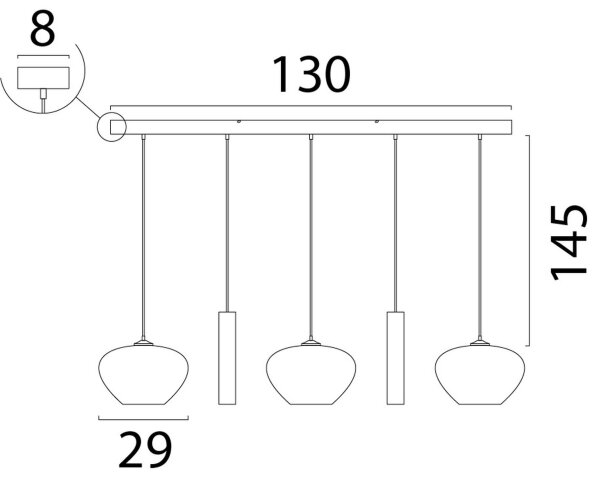 Hängelampe Karton Kakao Natur E27 GU10 L:130 cm