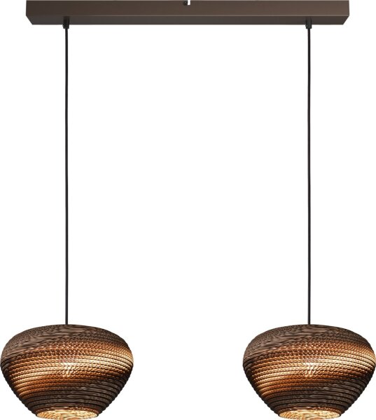 Hängelampe blendarm Karton Kakao Natur E27 L:70 cm